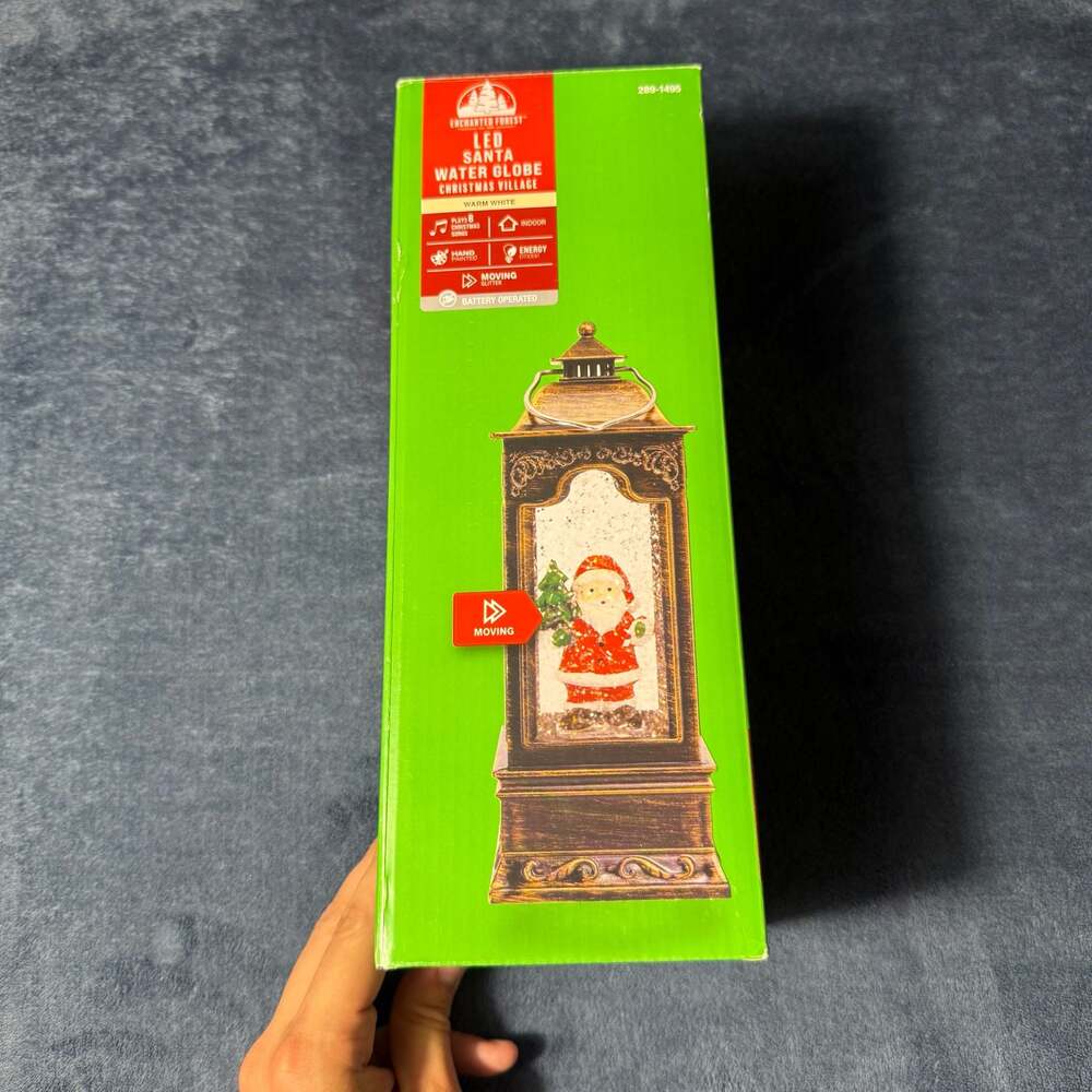 Enchanted Forest LED Santa Water Globe Christmas Village Lantern